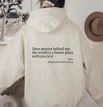 Load image into Gallery viewer, Dear message text hoodie