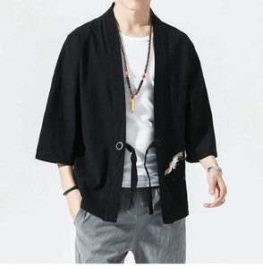 Shinobi design kimono shirt