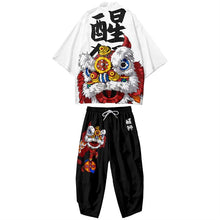 Load image into Gallery viewer, Chinese lion kimono set top + bottoms