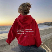 Load image into Gallery viewer, Dear message text hoodie