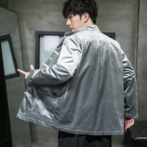 Vibrant solid Tang Dynasty jacket