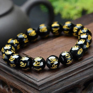 Tibetan script carving buddha bracelet