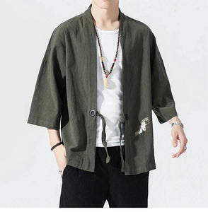 Shinobi design kimono shirt