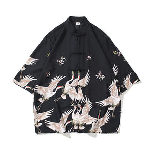 Vivid crane Tang shirt