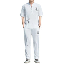 Load image into Gallery viewer, Tang kanji text linen shirt pants set