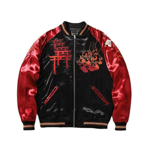 Hyper premium fiery beauty embroidery baseball style jacket