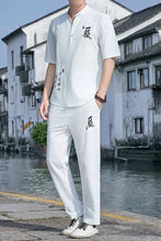 Load image into Gallery viewer, Tang kanji text linen shirt pants set