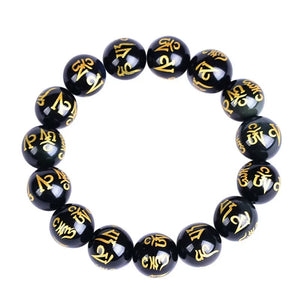 Tibetan script carving buddha bracelet