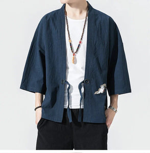 Shinobi design kimono shirt