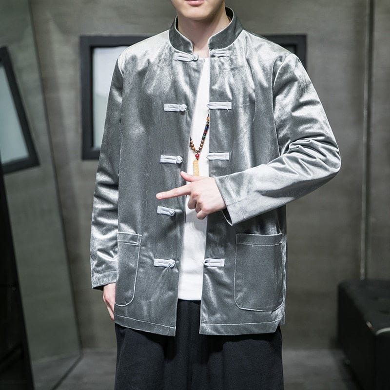 Vibrant solid Tang Dynasty jacket