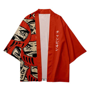 Katakana print graphics kimono