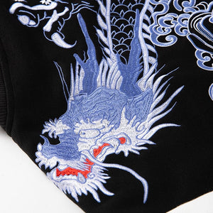 Ice dragon embroidery baseball jacket