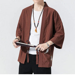 Shinobi design kimono shirt