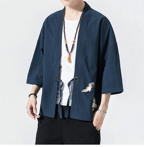 Shinobi design kimono shirt