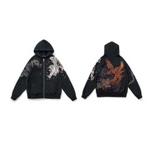 Load image into Gallery viewer, Premium tiger phoenix embroidery hoodie