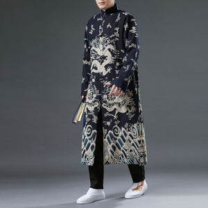 Tang Chinese dragon extra long jacket