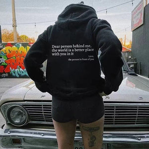 Dear message text hoodie