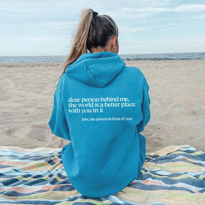 Dear message text hoodie