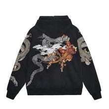 Load image into Gallery viewer, Premium embroidery dragon phoenix hoodie