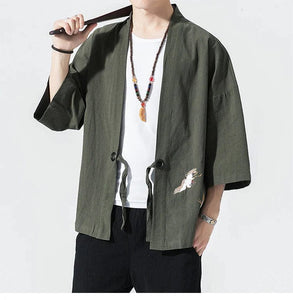 Shinobi design kimono shirt