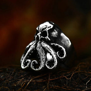 Octo-skull stainless steel ring