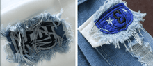 Load image into Gallery viewer, Eastern street x ancient graffiti denim jacket