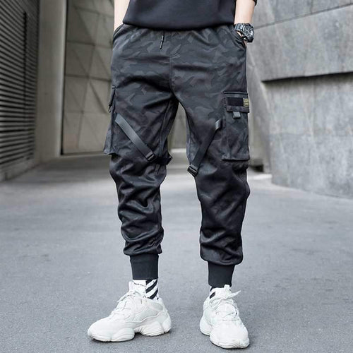 Dark carbon cargo pants