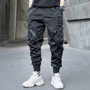 Dark carbon cargo pants