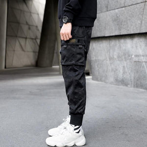 Dark carbon cargo pants