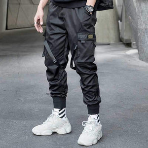Dark carbon cargo pants