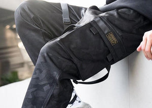 Dark carbon cargo pants