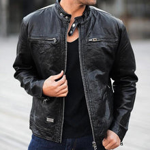 Load image into Gallery viewer, Genuine sheepskin skin motorcycle jacket