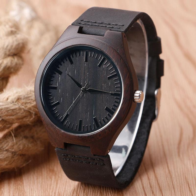 Darkwood watch genuine leather strap