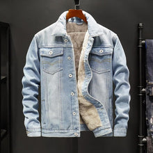 Load image into Gallery viewer, Fleece lining vintage denim jacket