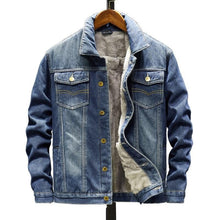 Load image into Gallery viewer, Fleece lining vintage denim jacket