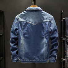 Load image into Gallery viewer, Fleece lining vintage denim jacket