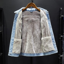 Load image into Gallery viewer, Fleece lining vintage denim jacket