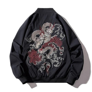 Tattoo dragon bomber jacket