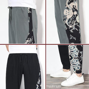Dragon design harem pants