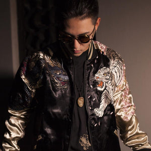 Hyper premium fire phoenix & tiger sukajan jacket