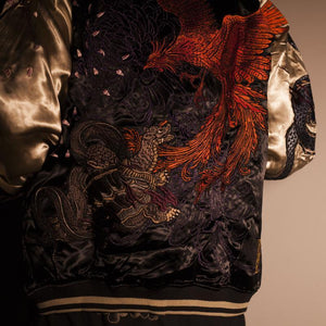 Hyper premium fire phoenix & tiger sukajan jacket