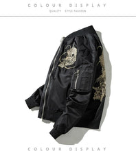 Load image into Gallery viewer, Tattoo dragon V2 bomber jacket