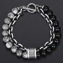 Load image into Gallery viewer, Lava stone chained bracelet