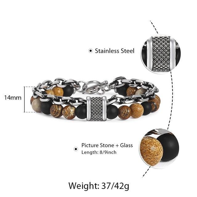 Lava stone chained bracelet