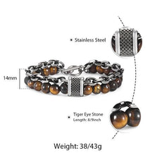 Load image into Gallery viewer, Lava stone chained bracelet