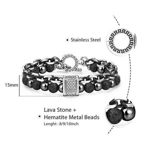 Lava stone chained bracelet