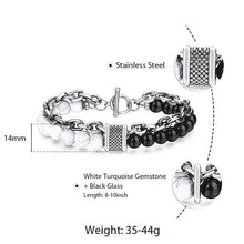 Load image into Gallery viewer, Lava stone chained bracelet