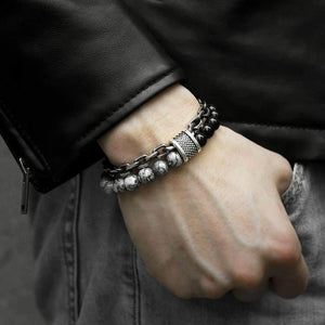 Lava stone chained bracelet