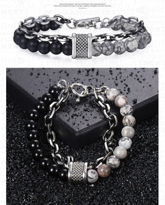 Lava stone chained bracelet