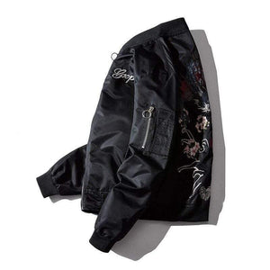 Dragon fiery tiger roar bomber jacket